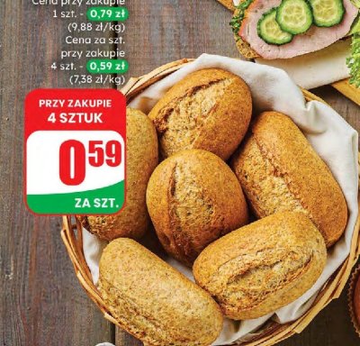 Bułka paluch pszenny graham promocja w Dino