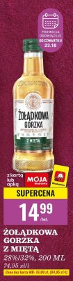 Wódka Żołądkowa gorzka z miętą promocja w Biedronka