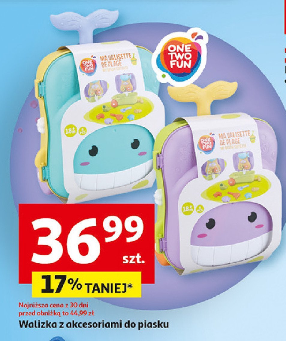 Walizka z akcesoriami do piasku One two fun promocja w Auchan