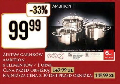 Zestaw garnków 6 elementów / 1 opak. promocja w Dino