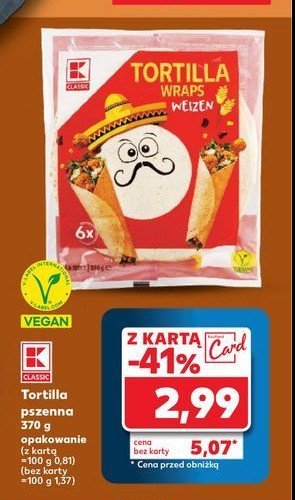 Tortilla wraps K-classic promocja w Kaufland