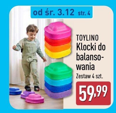 Klocki TOYLINO Klocki do balansowania zestaw 4 szt. promocja w Aldi