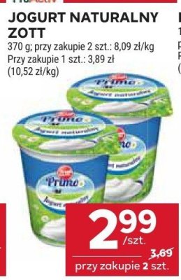 Jogurt naturalny Zott promocja w Stokrotka