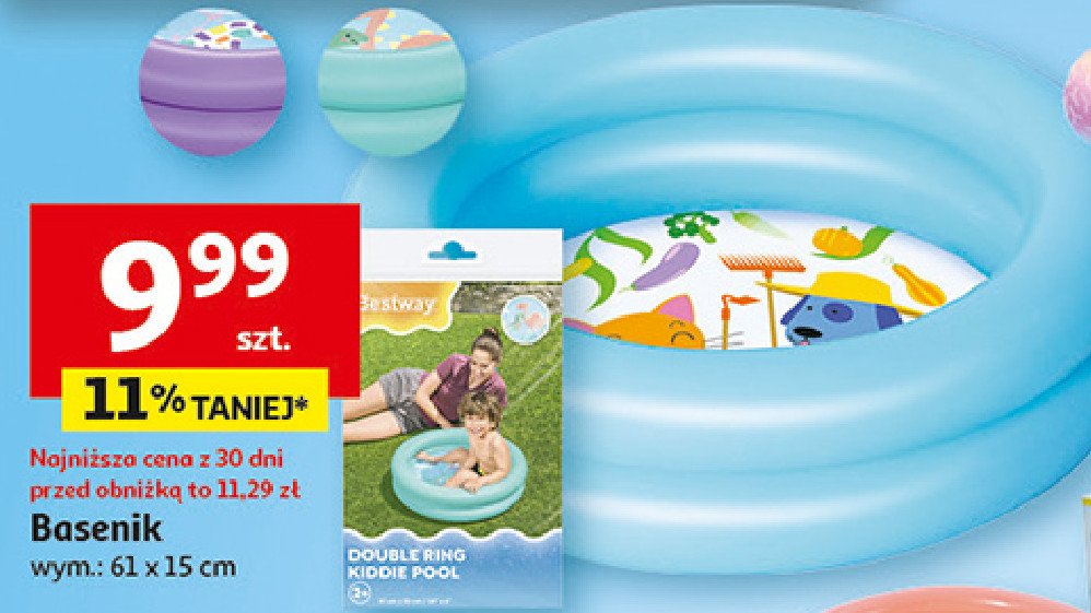Basen dmuchany 61 x 15 cm Bestway promocja w Auchan