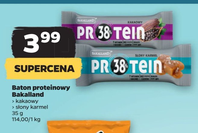 Baton protein 38% słony karmel Bakalland ba! protein promocja