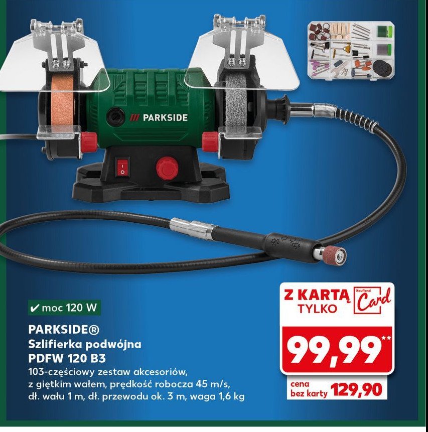 Szlifierka podwójna 120 b3 Parkside promocja w Kaufland