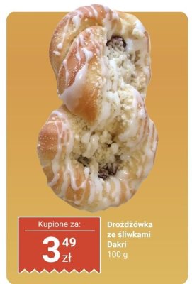 Drożdżówka ze śliwkami  promocja w Dino