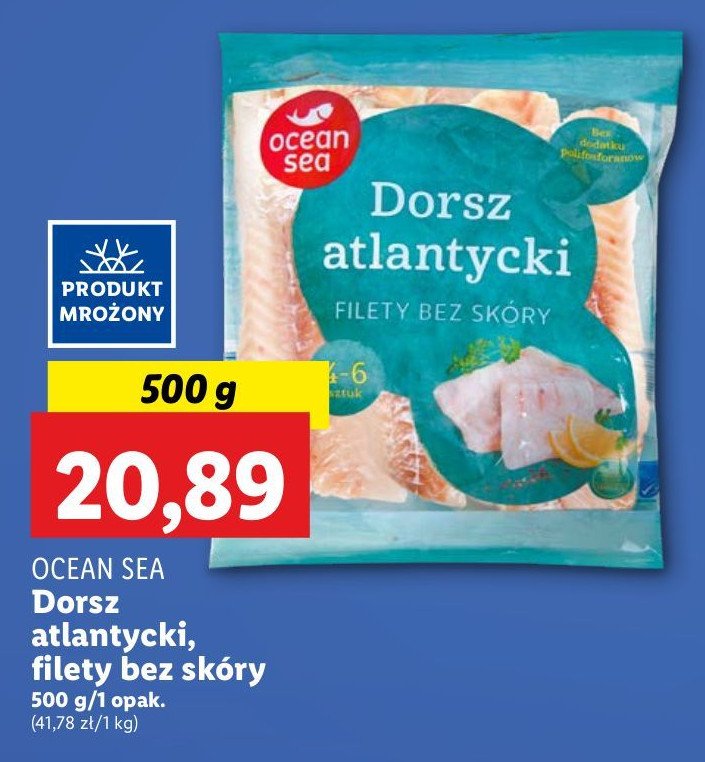 Dorsz atlantycki - filety b/s Oceansea promocja w Lidl