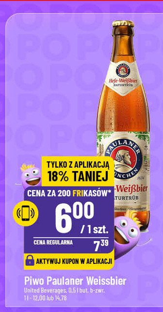 Piwo Paulaner hefe-weissbier naturtrub promocja