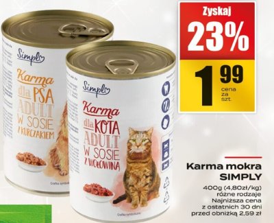 Karma mokra SIMPLY promocja w Supeco