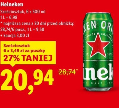 Piwo Heineken promocja w Lidl