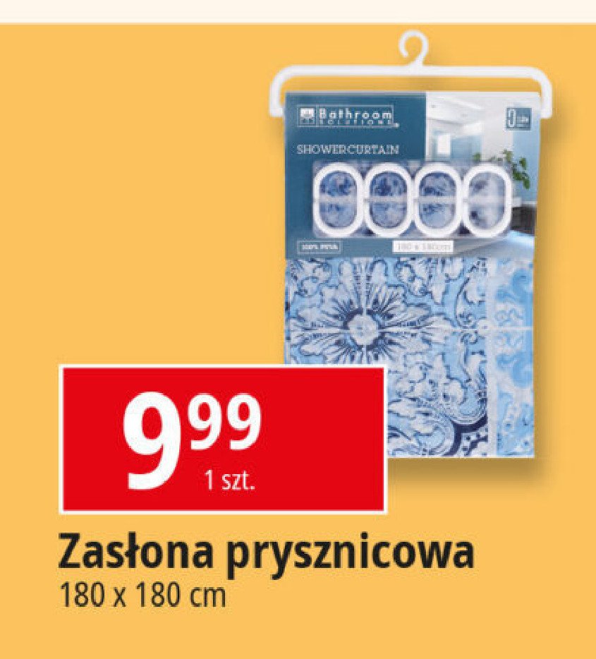 Zasłona prysznicowa 180 x 180 cm promocja w Leclerc