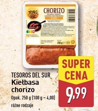 Chorizo TESOROS DEL SUR promocja w Aldi