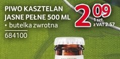 Piwo Kasztelan Jasne Pełne 500 ml butelka zwrotna promocja w Selgros