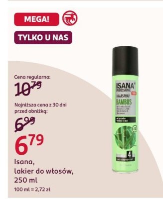 Lakier Isana do włosów, 250 ml promocja w Rossmann
