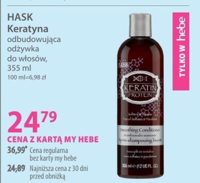 Odżywka odbudowująca Keratyna promocja w Hebe