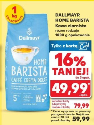Kawa ziarnista różne rodzaje 1 kg Dallmayr Home Barista promocja w Kaufland