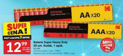 Baterie Super Heavy Duty 20 szt. Kodak, 1 opak. AA, AAA promocja w Twój Market