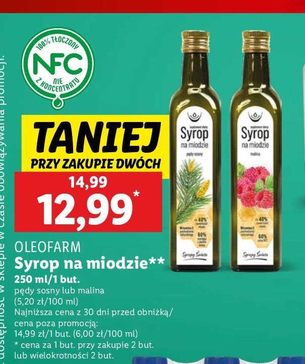 Syrop na miodzie malina Oleofarm promocja