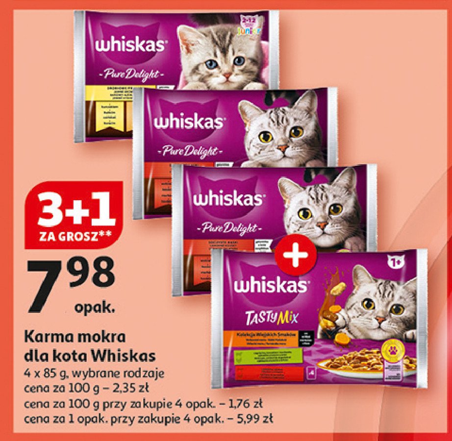 Karma dla kota drobiowe frykasy Whiskas pure delights promocja