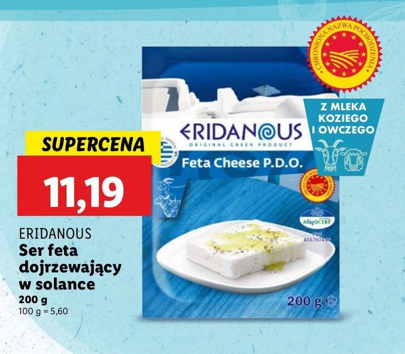 Ser feta Eridanous (Lidl) promocja w Carrefour