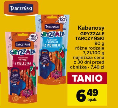 Kabanosiki z indykiem Tarczyński gryzzale promocja