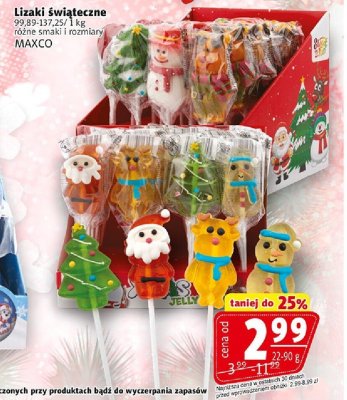 Lizaki świąteczne różne smaki i rozmiary MAXCO promocja w Prim Market