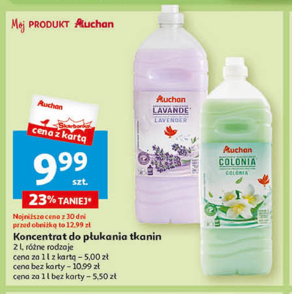 Koncentrat do płukania tkanin lavender Auchan różnorodne (logo czerwone) promocja