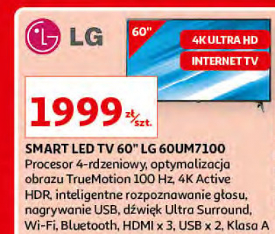 Telewizor 60'' 60um7100 Lg promocja