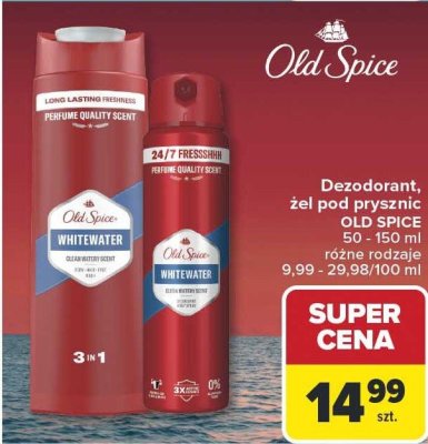Dezodorant OLD SPICE Whitewater 50-150 ml różne rodzaje promocja w Carrefour Market