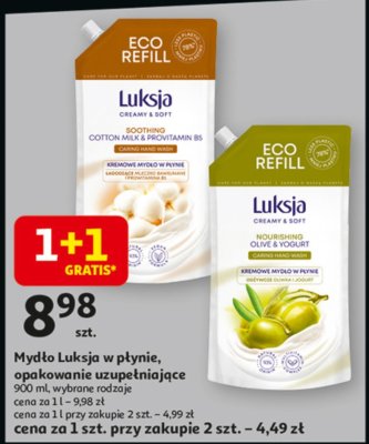 Mydło Luksja w płynie, opakowanie uzupełniające 900 ml, wybrane rodzaje promocja w Auchan