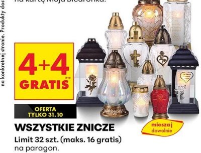 Wszystkie znicze 4+4 gratis promocja w Biedronka