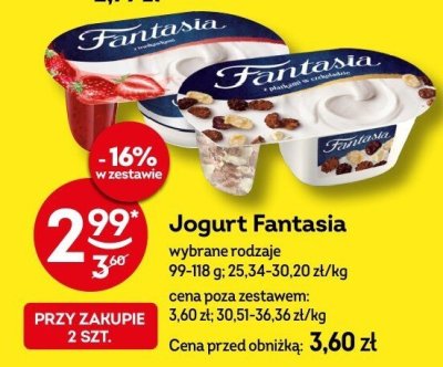 Jogurt Fantasia wybrane rodzaje promocja w Żabka