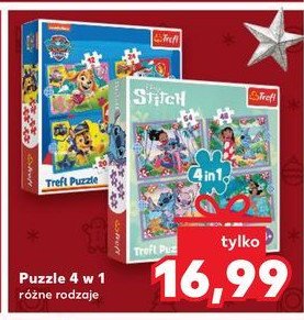 Puzzle 4w1 stitch Trefl promocja w Kaufland