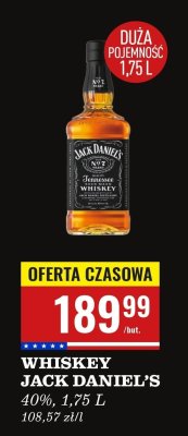 Whiskey Jack Daniel's, 1,75 L promocja w Biedronka