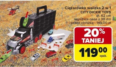 Ciężarówka walizka 2 w 1 CITY DICKIE TOYS dł. 62 cm promocja w Carrefour