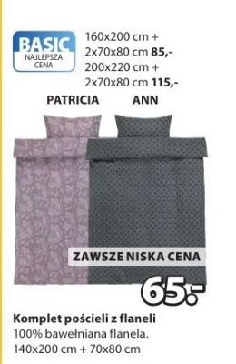 Komplet pościeli z flaneli PATRICIA 140x200 cm +70x80 cm promocja w Jysk