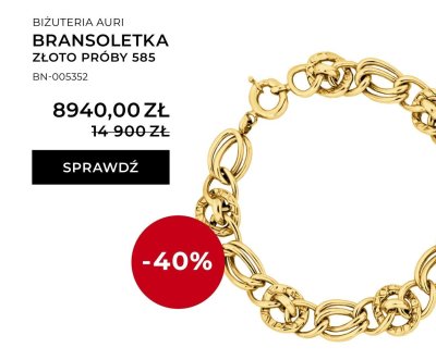 Bransoletka złoto próby 585 promocja w Briju