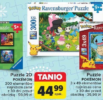 Puzzle pokemon el. 300 Ravensburger promocja