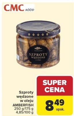 Szproty wędzone w oleju AMBERFISH 250 g promocja w Carrefour