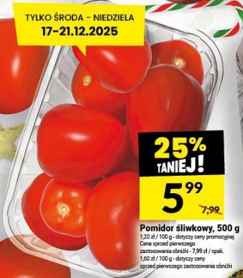 Pomidor śliwkowy, 500 g promocja w Twój Market