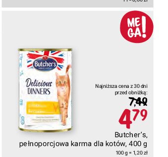 Karma dla kota delikatny kurczak Butcher's delicious dinners promocja