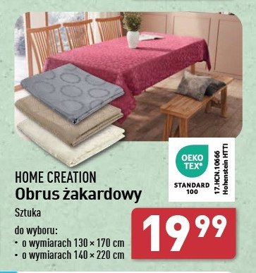 Obrus żakardowy 130 x 170 cm Home creation promocja