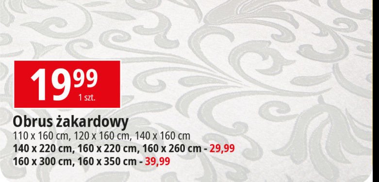 Obrus 偶akardowy 140 x 160 cm promocja