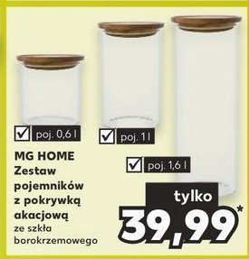 Zestaw pojemników z pokrywką akacjową Mg home promocja