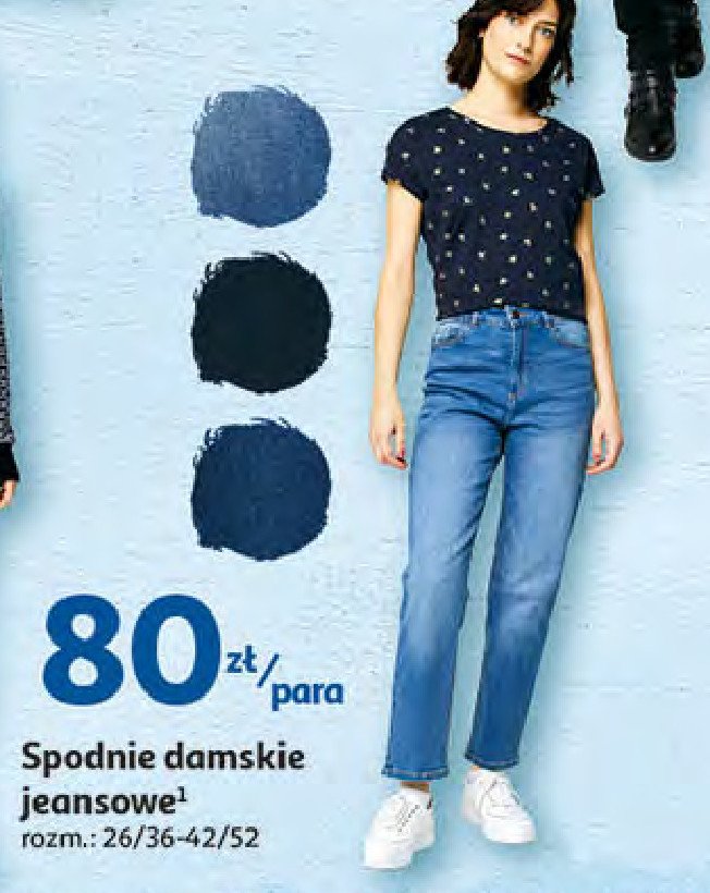 Spodnie damskie jeansowe 26/36-42/52 Auchan inextenso promocja