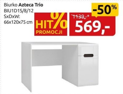 Biurko Azteca Trio BIU1D1S/8/12 SxDxW: 66x120x75 cm promocja w Black Red White