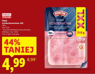 Szynka konserwowa Pikok XXL promocja w Lidl