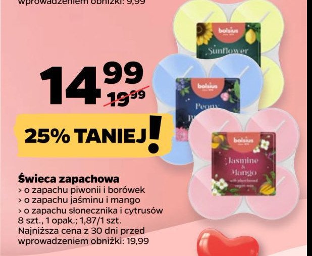 Podgrzewacze zapachowe piwonia i borówki Bolsius promocja