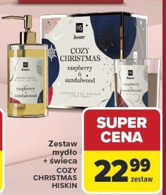Zestaw mydło + świeca COZY CHRISTMAS HISKIN promocja w Carrefour